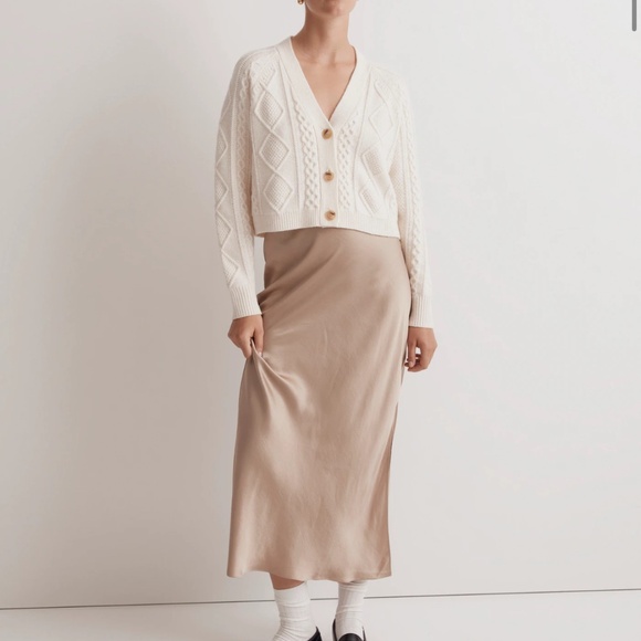 Madewell Cable Knit Cropped Cardigan - Picture 2 of 8